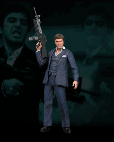 NECAOnline.com | Scarface - 18" Action Figure - Blue Suit **DISCONTINUED**