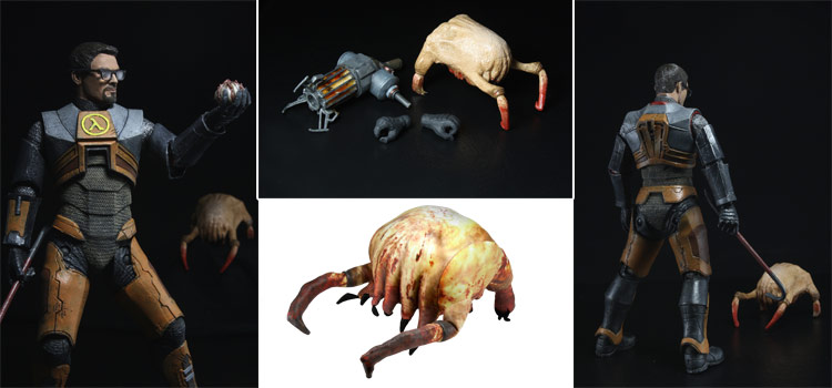 NECAOnline.com | Half-Life: Gordon Freeman Action Figure and Head Crab Plush Ship this Month!