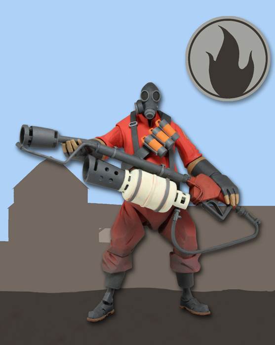 NECAOnline.com | Team Fortress - 7" Deluxe Action Figure - Series 1 RED Pyro **DISCONTINUED**