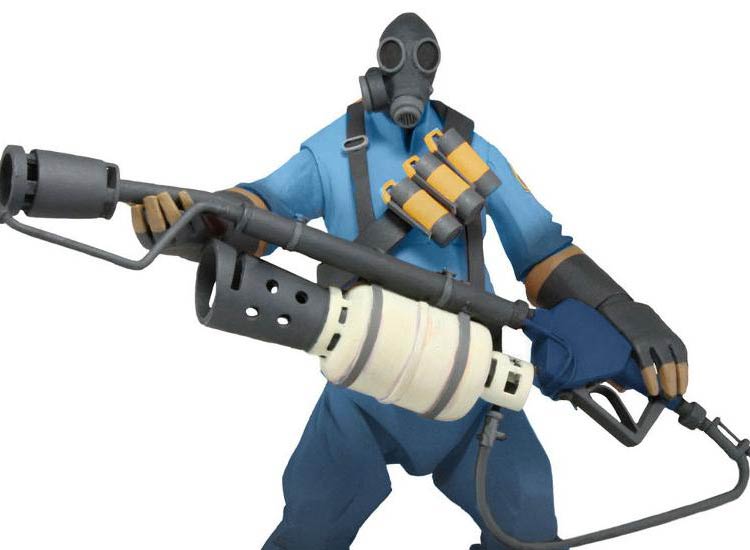 NECAOnline.com | Team Fortress - 7" Deluxe Action Figure - Series 1 BLU Pyro **DISCONTINUED**