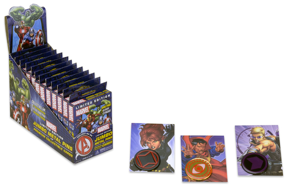 NECAOnline.com | DISCONTINUED - Marvel - Limited Edition Jumbo Metal Pin + Premium Collectible Card Assortment