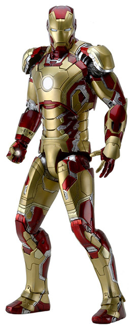 NECAOnline.com | DISCONTINUED - Iron Man 3 - 1/4 Scale Action Figure - Iron Man (Mark 42) with LED Lights