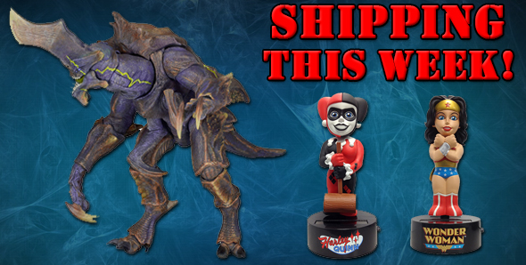 NECAOnline.com | Shipping: Pacific Rim Deluxe Hardship and DC Comics Wonder Woman and Harley Quinn Body Knockers
