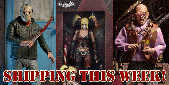 NECAOnline.com | Shipping this Week: Friday the 13th Ultimate Part 3 Jason, 1/4 Scale Harley Quinn, and Retro Clothed Chop Top!