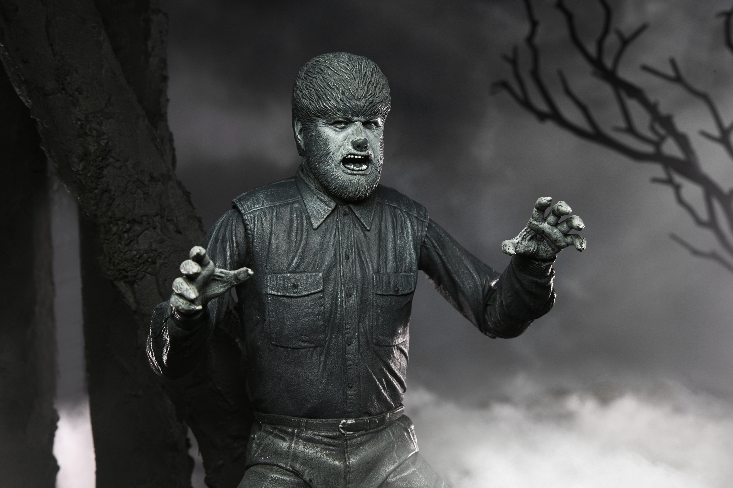 NECAOnline.com | Universal Monsters - 7" Scale Action Figure – Ultimate Wolf Man (Black & White)