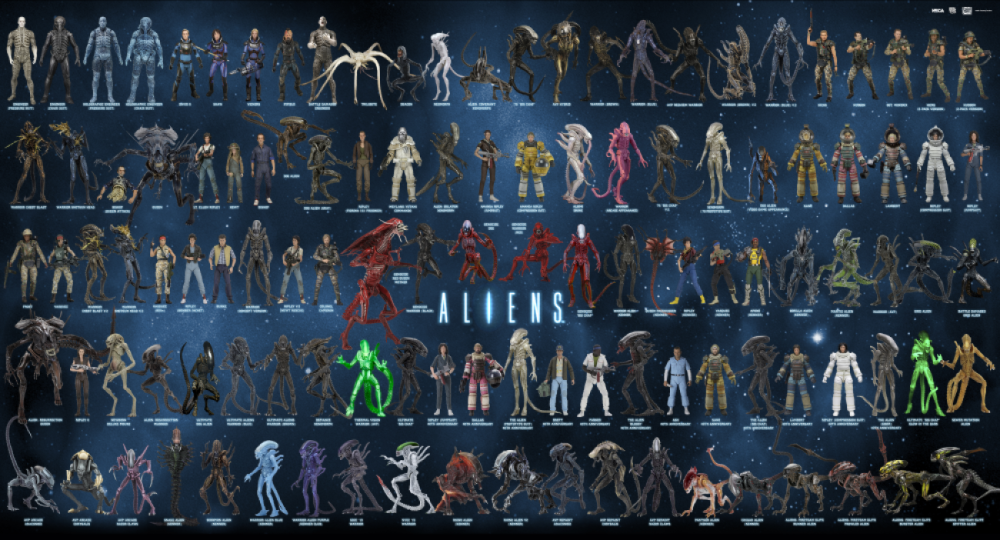 NECAOnline.com | 12 Days of Downloads 2022 - Day 4: Aliens Action Figure Visual Guides