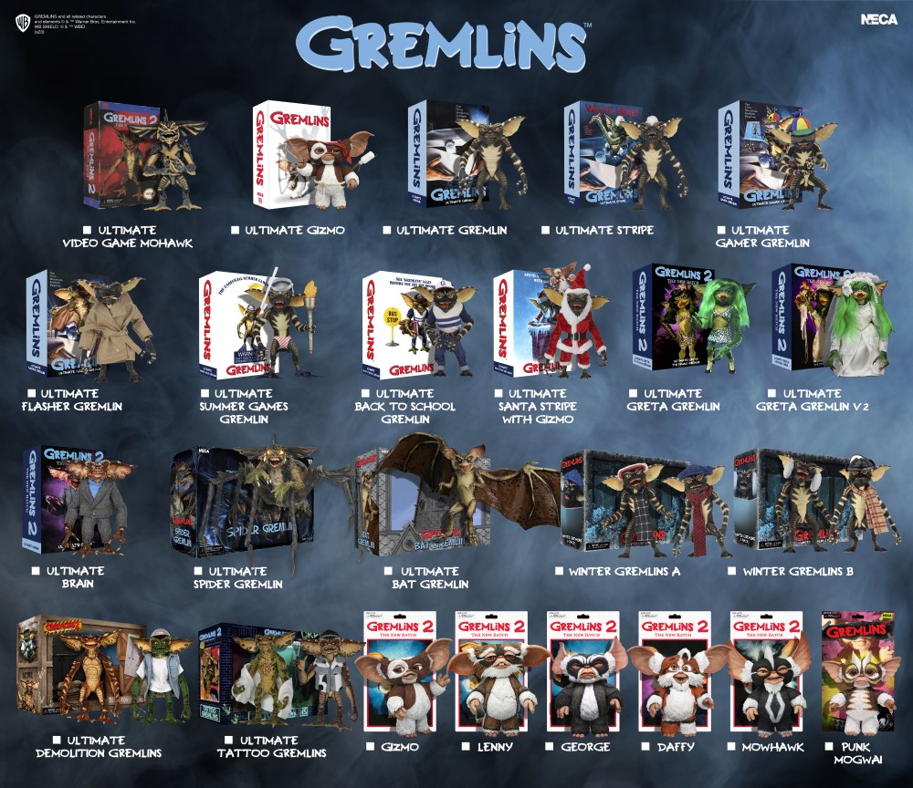 NECAOnline.com | 12 Days of Downloads 2022 - Day 9: Gremlins Action Figure Visual Guide