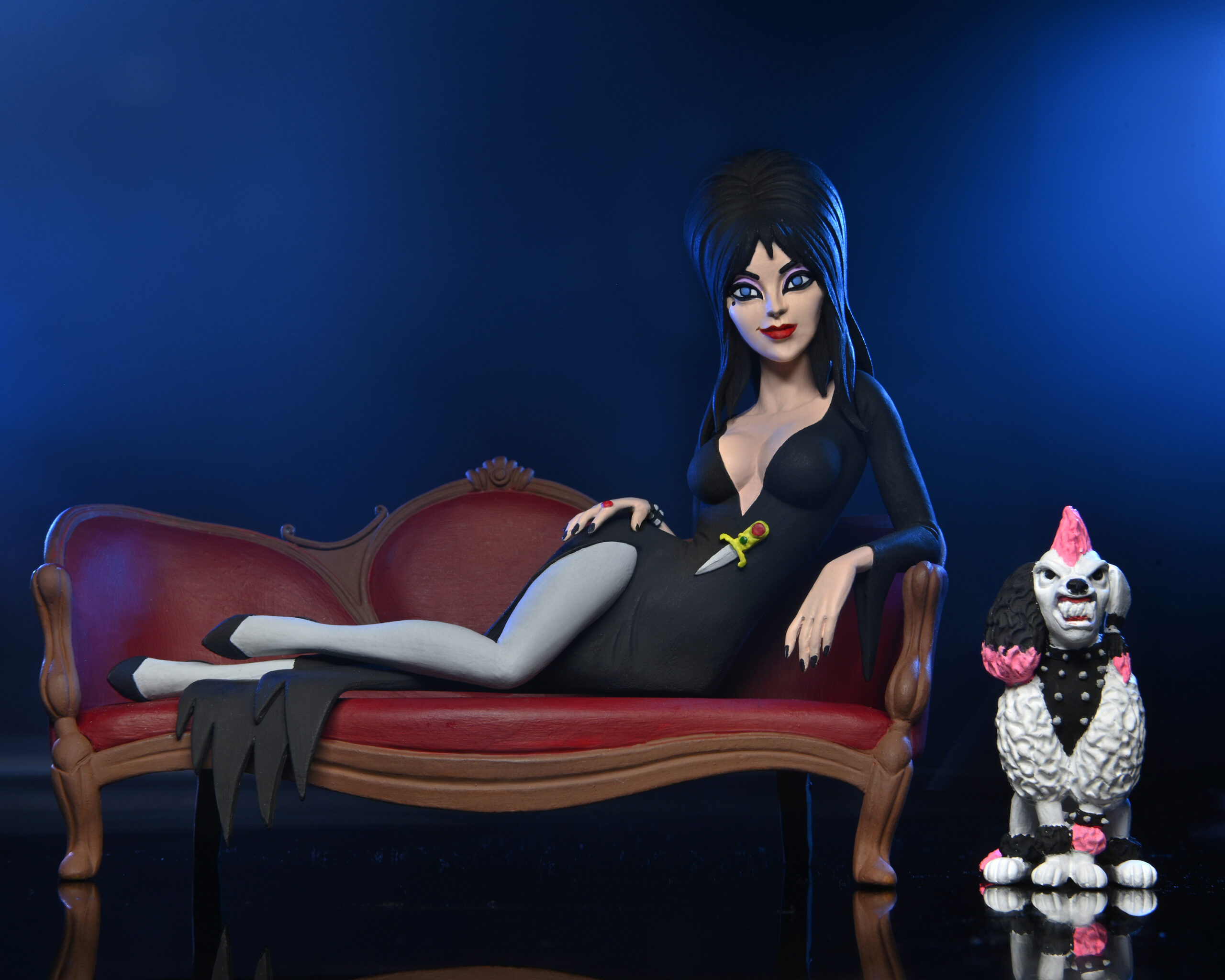 NECAOnline.com | Elvira - 6” Scale Action Figure – Toony Terrors Elvira on Couch Boxed Set
