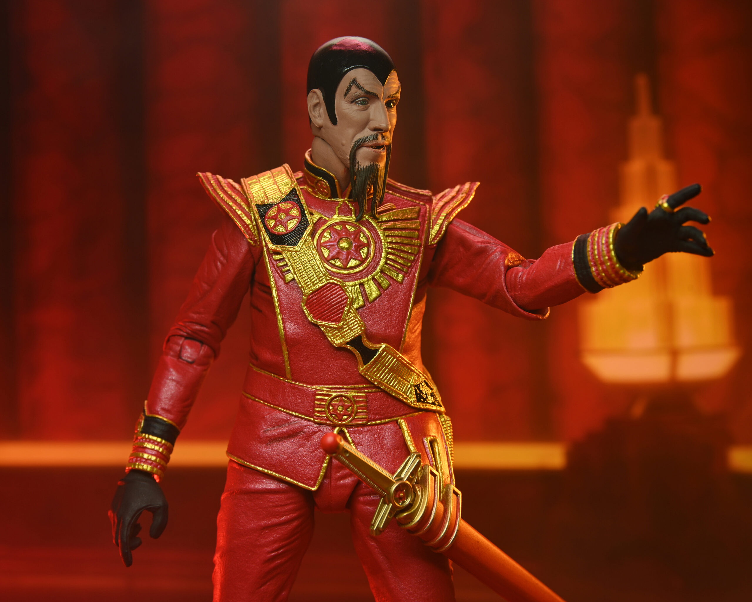 NECAOnline.com | Flash Gordon (1980) - 7” Scale Action Figure – Ultimate Ming (Red Military Outfit)