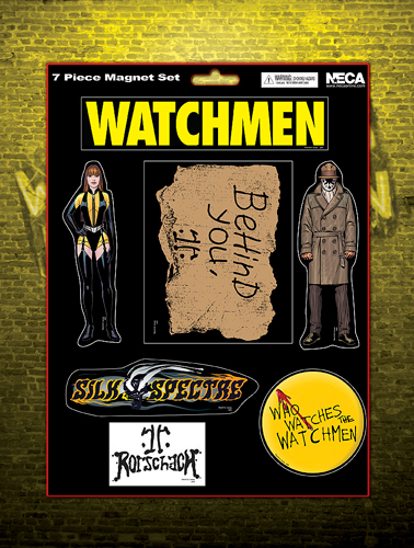 NECAOnline.com | DISCONTINUED - Watchmen – 7-Piece Magnet Set – Rorschach/Silk Spectre