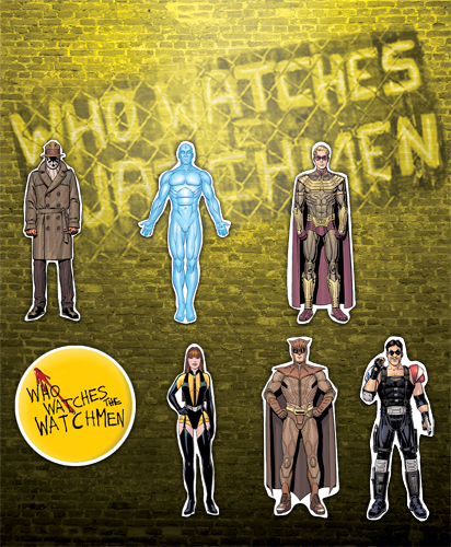 NECAOnline.com | DISCONTINUED - Watchmen – 7-Piece Sticker Set – Characters